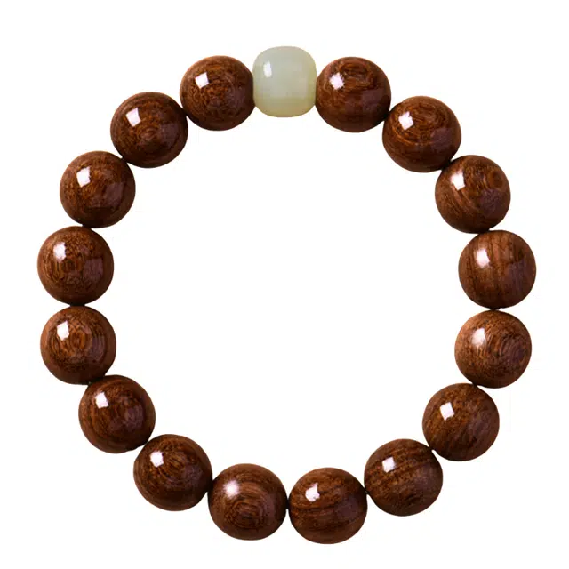 仙园韵 中国风复古文艺民族风木制温润过手留香金丝檀佛珠文玩金丝檀盘玩女#好运 檀木 木作手串 男女同款情侣款