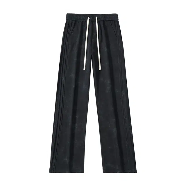 希越 毛圈运动卫裤秋冬款美式高街潮牌直筒宽松垂坠感脏脏休闲裤 男款