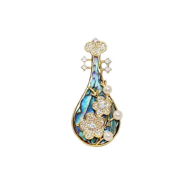 聆听花开 国风复古优雅小众高级感精致新中式日常百搭高端设计感西服镶钻气质大衣别针胸花配饰 合金 胸针 女款