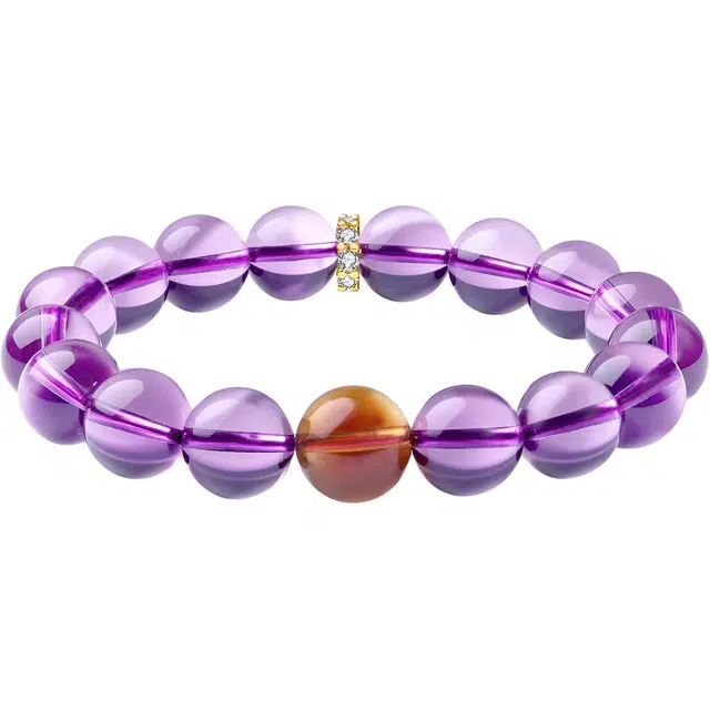 老庙 【紫定招财】九紫离火日进斗金  时尚轻奢精致转运优雅高级感百搭 前程似锦天然 紫水晶 手串 女款