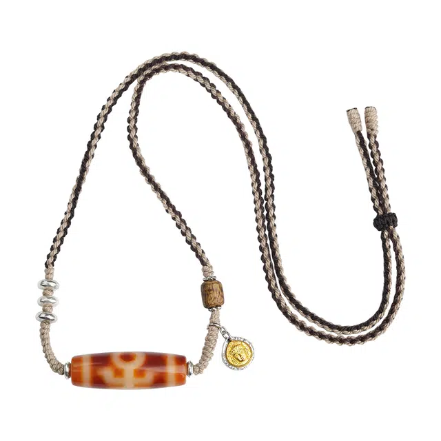 布达拉宫 红肉闪电五眼天珠机遇降临天珠专属贵人好运相助四眼天珠事业家庭健康财富四大圆满 玛瑙 项链 男女同款情侣款