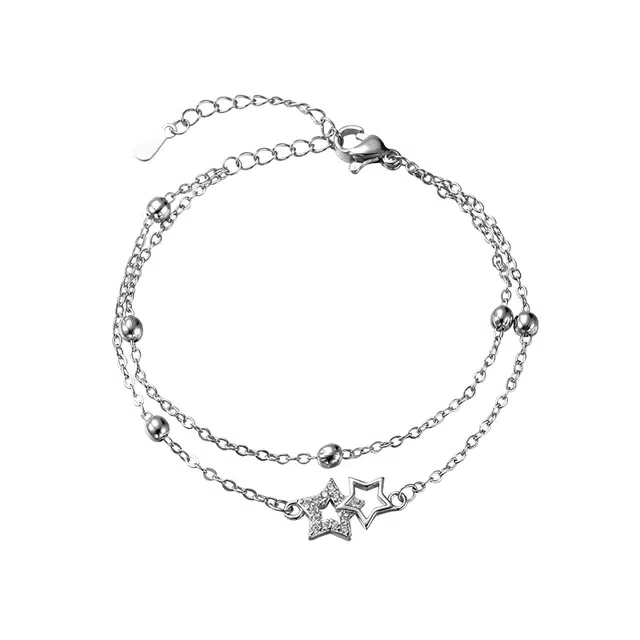 眰恦 闪耀流星雨 双层叠戴  时尚温柔 优雅气质 小众设计感#好运 琉璃 玉石手链 女款