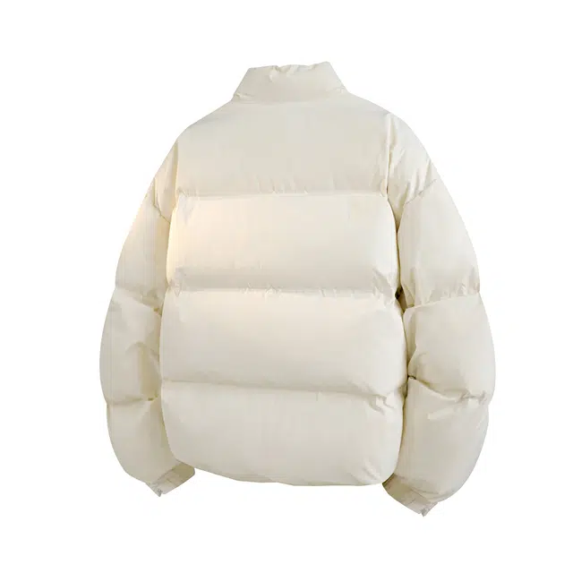 巴塞罗那足球俱乐部 美式高街复古经典款简约纯色字母队徽印花冬季加厚防寒保暖立领百搭休闲长袖外套面包棉服 男女同款