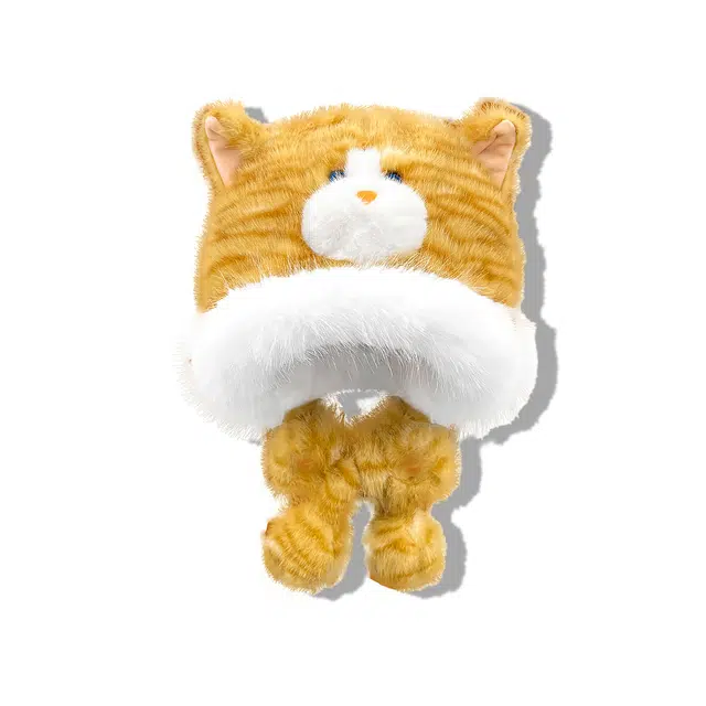 【秋冬必备~可爱橘猫】 攸委 小猫咪条纹套头毛绒帽子女冬季保暖防寒加绒 涤纶 时尚百搭学生创意护耳绒线帽雷锋帽 男女同款情侣款