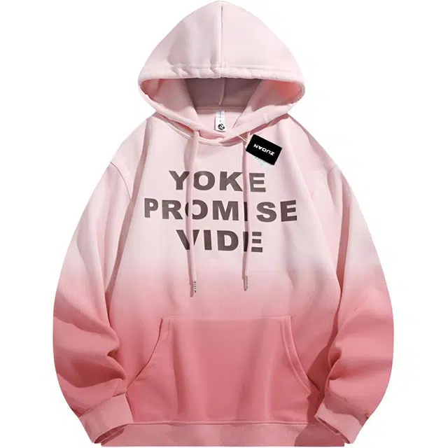 左岸 美式高街时尚青少年百搭潮流上衣连帽套头设计渐变色长袖字母印花痞帅酷潮休闲宽松港风潮牌卫衣 男女同款