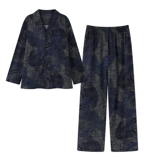 好福份 牛仔蓝调睡衣长袖长裤 男款