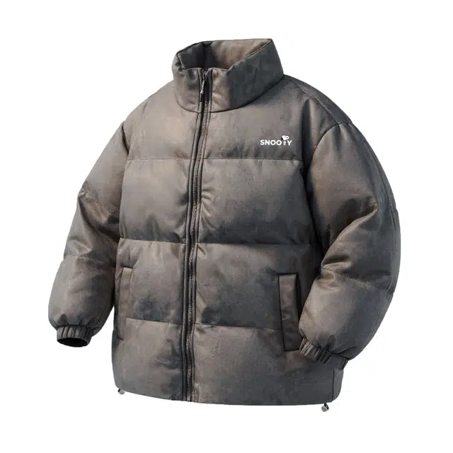 SNOOPY Vintage Suede Puffer Jacket