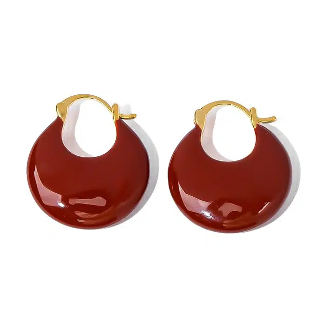 铂思亚 小众气质百搭复古港式 铜合金 耳环 女款