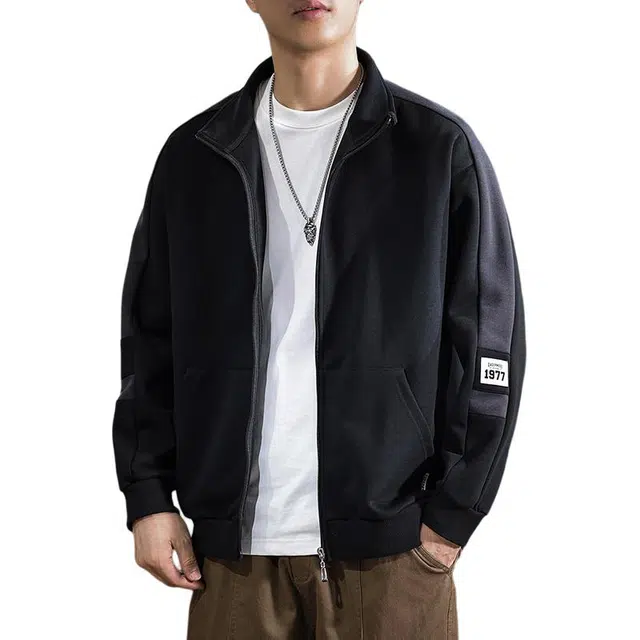 遨宇 宽松适中立领长袖卫衣 男款