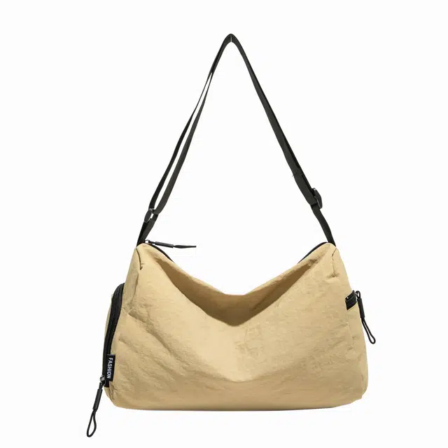 單倉 时尚简约轻便韩版百搭通勤 尼龙 单肩斜挎包 男女同款情侣款