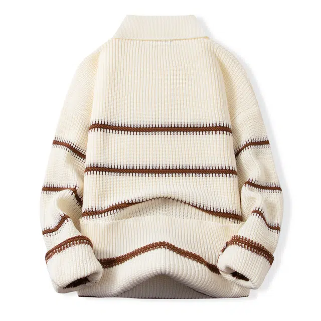 卡丹狄诺 男士秋冬季条纹套头上衣毛衣 男款