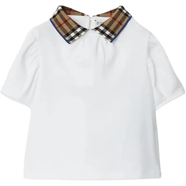 Burberry Kids Polo T-Shirt White