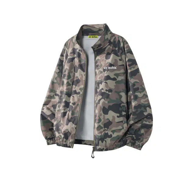 法文箱子 工装迷彩轻薄速干皮肤衣高级感痞帅冲锋衣夹克 男女同款