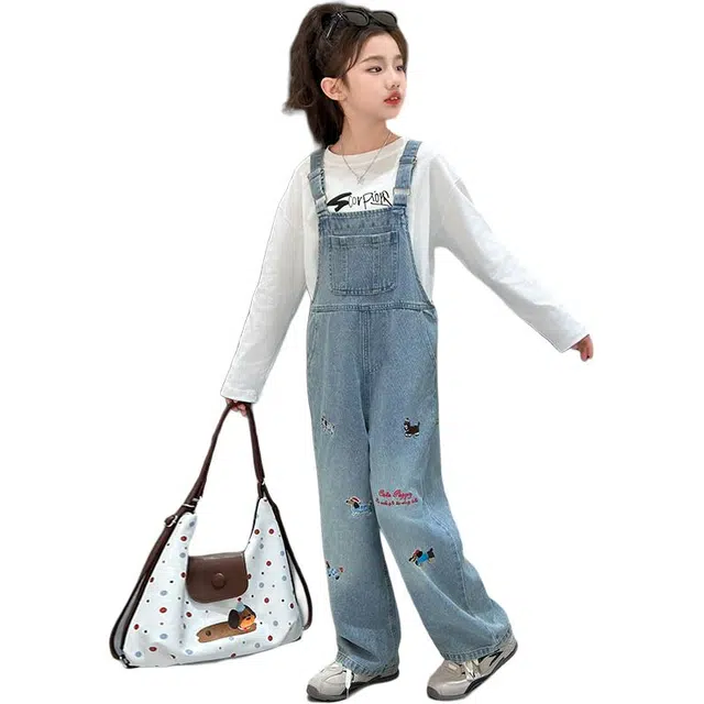 黑恐龙休闲运动套装 春秋款女孩中大儿童洋气时髦打底衫秋季上衣服