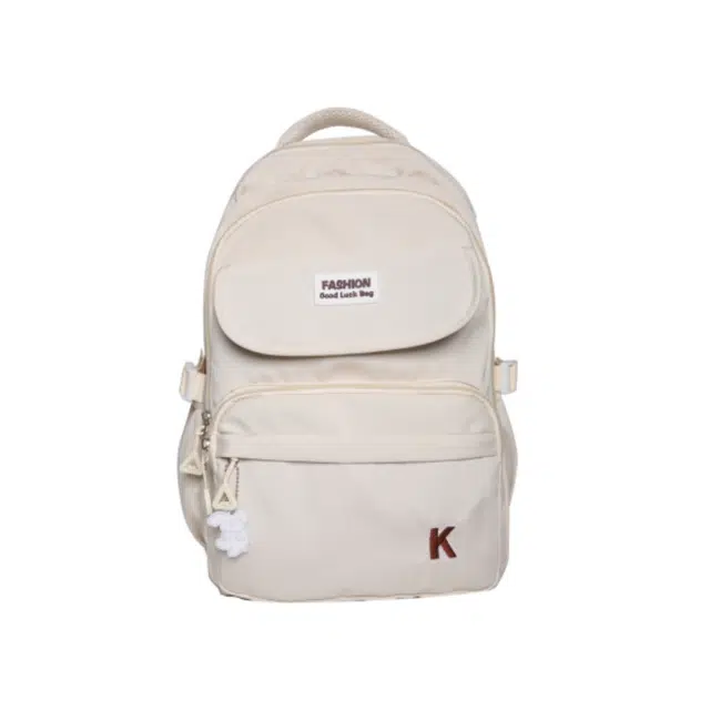 米囹 可爱小狗图案有型 小学生初中高中百搭通用款 加宽肩带舒适男女同款 轻盈 双肩包 常规 白色/黑色/黄色/蓝色