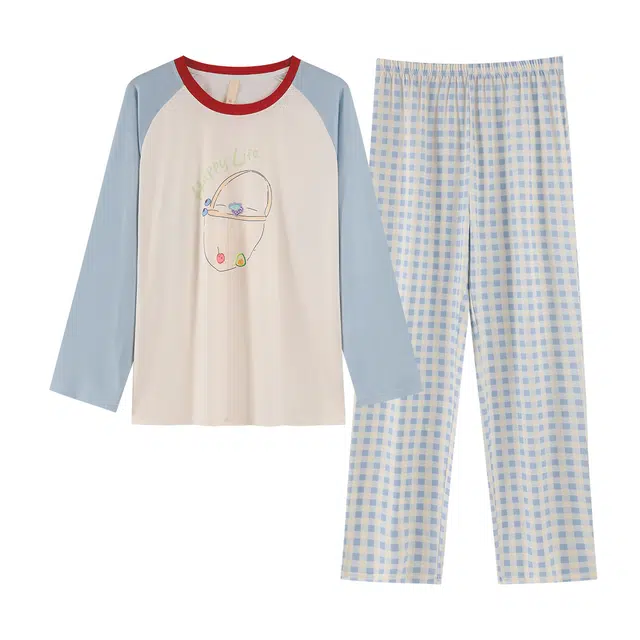 莫代尔 秋冬舒适经典少女感宽松亲肤慵懒家居服外出可穿睡衣套装 女款