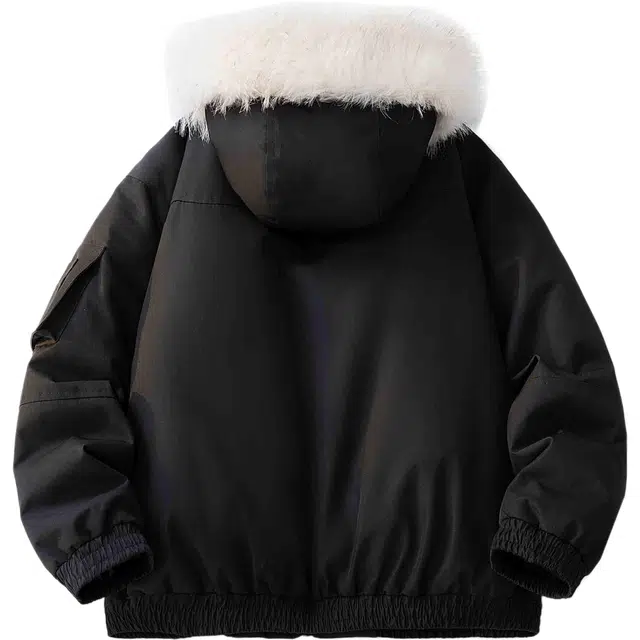 巴塞罗那足球俱乐部 美式连帽运动基础款纯色保暖宽松户外通勤休闲长袖棉服 男女同款