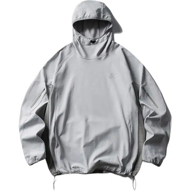 宫奴 户外轻量拼接撞色吸湿速干运动防风套头高领连帽卫衣 男女同款