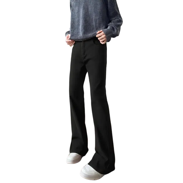 一碗士多 柳叶弯刀微喇极简基础款美式复古嘻哈街头怀旧拼色多选痞帅修身高腰长裤日常百搭通勤户外休闲秋冬必备牛仔裤 男女同款