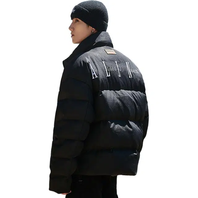 隐狼世家 美式潮牌防寒保暖短款立领外套百搭青少年面包服羽绒服 男款