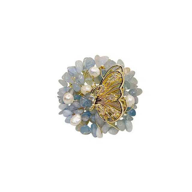 聆听花开 小清新甜美优雅大气日常气质精致小众设计高级感别针装饰时尚百搭胸花配饰 合金 胸针 女款