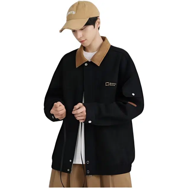 木木兔 潮牌美式高街男生穿搭长袖春秋外穿潮流百搭男士秋冬衣服国潮简约时尚鹿皮绒棒球服外套夹克 男女同款