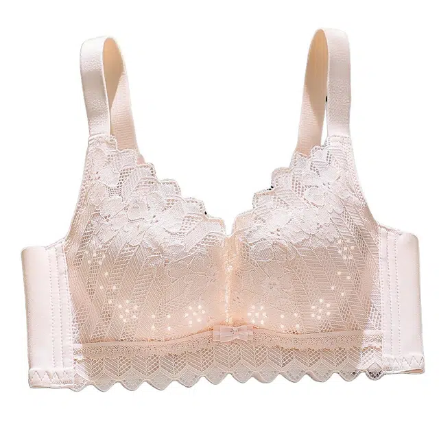 图兰朵 法式慵懒风经典蕾丝无痕裸感防下垂软支撑聚拢小胸轻薄透气文胸 女款