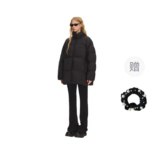 雾闪闪 高级感云朵零压感轻暖泡芙时尚舒适加厚保暖宽松绒外套棉服 女款