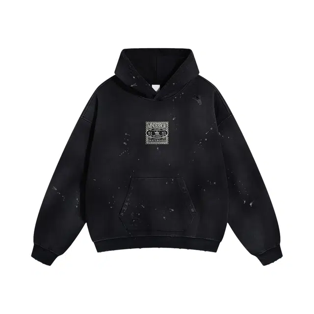 MIND ERROR Vintage Stamp Print Pullover Sweatshirt