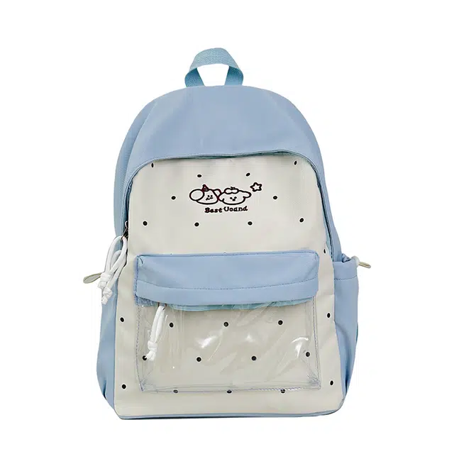 南潇湘 小众可爱学院风简约百搭时尚高颜值学生款背包初中高中大学生上课书包 尼龙 双肩包 男女同款情侣款 蓝色/黄色/绿色/粉色/黑色