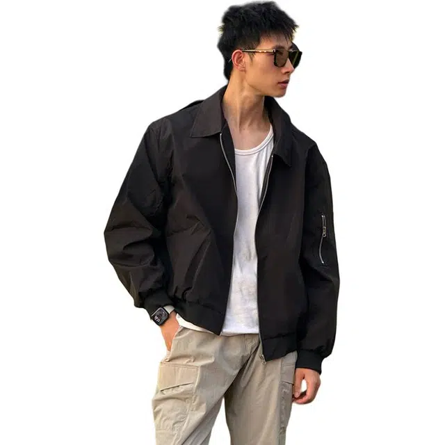单爵 飞行外套男款秋季男生痞帅翻领棒球服高级感夹克棉服 男女同款