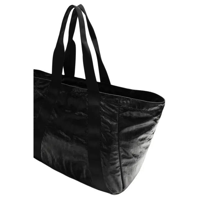ZARA Shiny Tote Bag Nylon Black