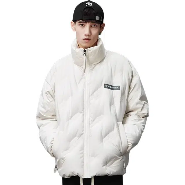 童先森 立领冬季鸭绒轻薄休闲夹克防风保暖加厚情侣短款外套羽绒服 男款