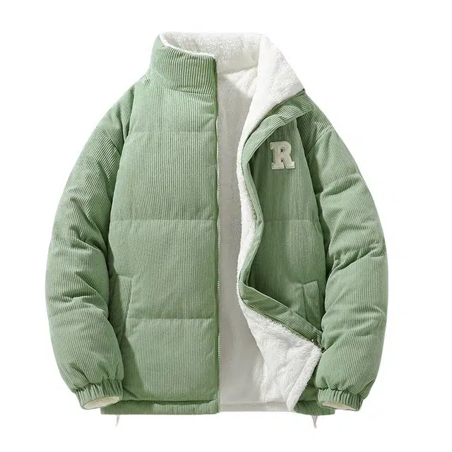 棉基因 冬季双面穿灯芯绒优质保暖日系简约潮流美式高街工装风青少年职场通勤学院棉服 男女同款