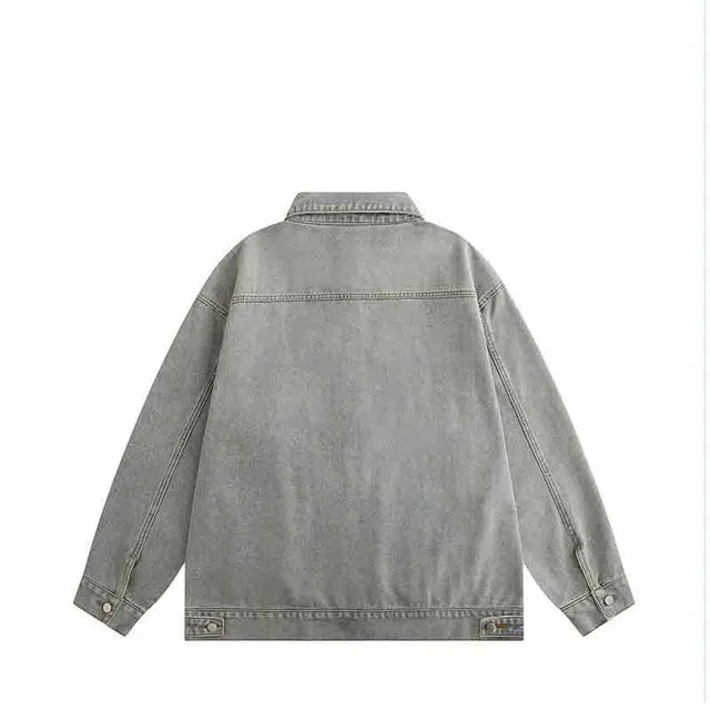 华夏儿女 美式复古多风格水洗做旧翻领百搭上衣牛仔外套 秋冬必备时节 男女同款