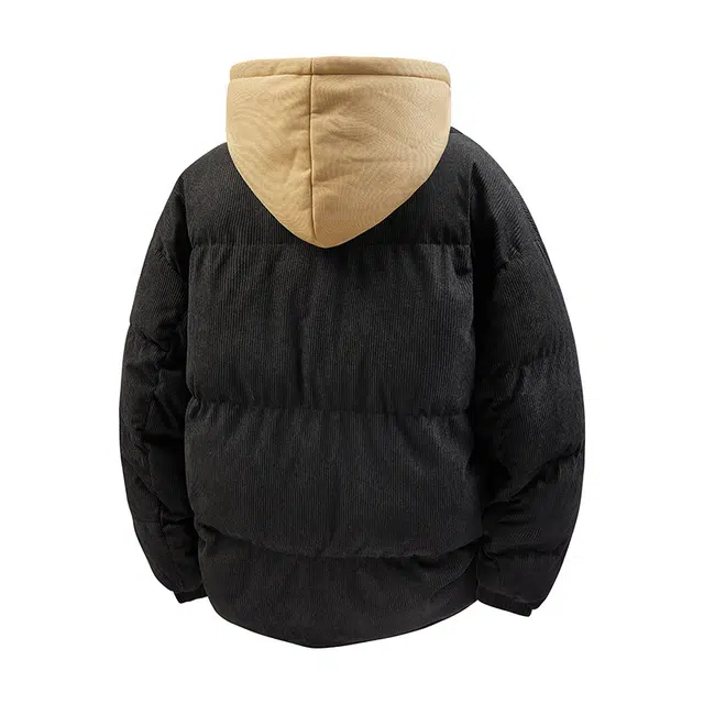 棉基因 冬季假两件灯芯绒撞色优质棉棒球服保暖高个小个子日系男简约潮流夹棉袄子美式高街工装风青少年职场通勤学院风棉衣外套 男女同款