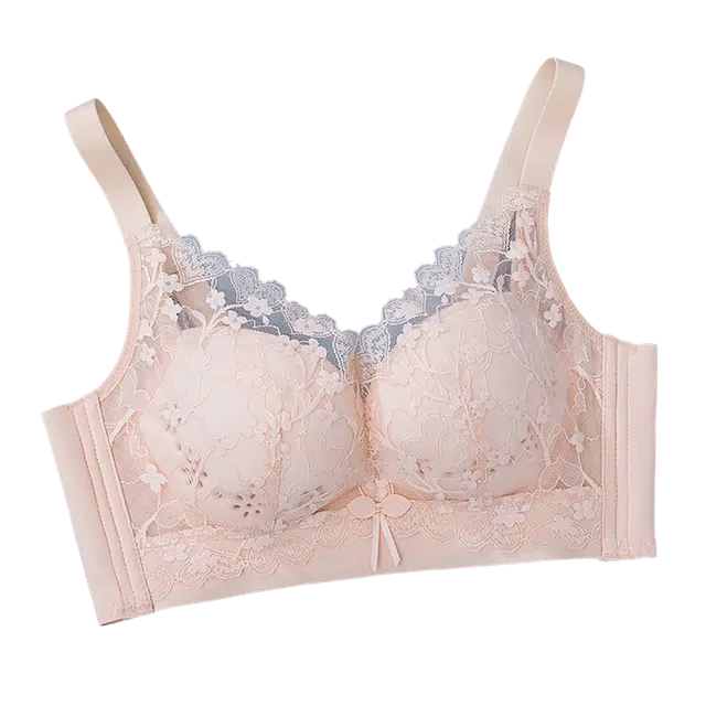 图兰朵 蕾丝边凉爽聚拢舒适提拉侧收轻薄软支撑洞洞杯无钢圈固定杯透气文胸 女款