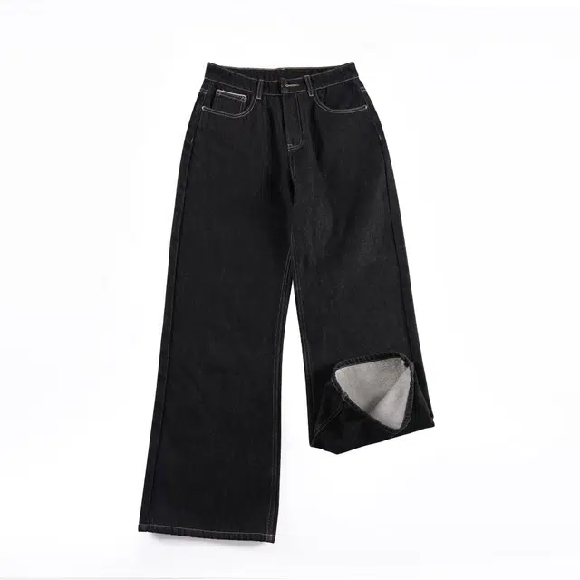 如续 潮流简约时尚基础款百搭直筒长裤宽松阔腿秋冬加绒厚款垂感通勤牛仔裤 男女同款
