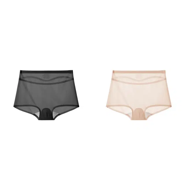 皇室品轩 无痕女生草珊瑚抗菌女士性感裤头中腰透气薄款速干短裤平角内裤 女款