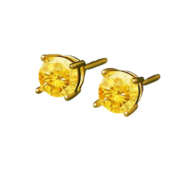 茂琼 福气满满万事顺遂好运连连吉祥如意新中式古风潮流耳饰招财纳福时尚百搭高级首饰品 黄水晶 耳钉 女款