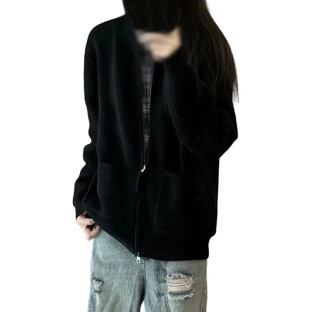 黑马漫画 简约慵懒风纯色针织衫潮流宽松开衫外套夹克 男女同款