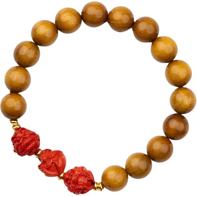 仙源 新中式文艺复古风轻奢高级感小众设计招财纳福进宝平安喜乐诸事顺遂 楠木 木作手串 男女同款情侣款