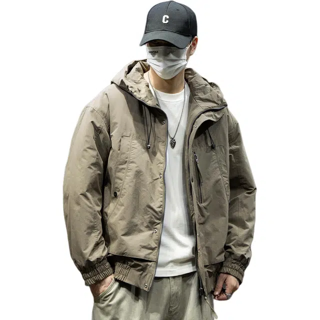 潮人榜 美式复古工装棉衣男冬季宽松大码连帽外套潮牌痞帅运动防风所以棉服 男款