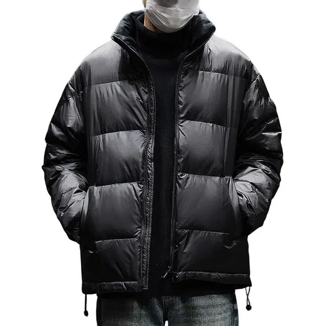 隐狼世家 短款男冬季加厚保暖立领面包服帅气潮牌休闲简约外套羽绒服 男款