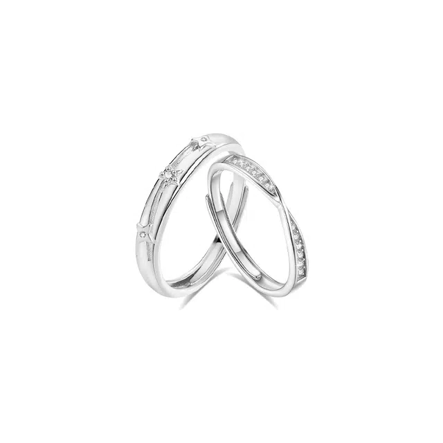 【纯银999】 凤祥囍事 老凤祥 经典精致小众设计百搭爱意满满高级感学生日常简约轻奢甜蜜开口可调节 足银 戒指 男女同款情侣款