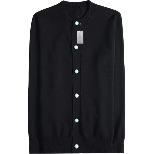 袋鼠 商务复古老钱风高级感百搭舒适休闲长袖圆领开衫扣子修身弹力打底衫针织衫 男女同款