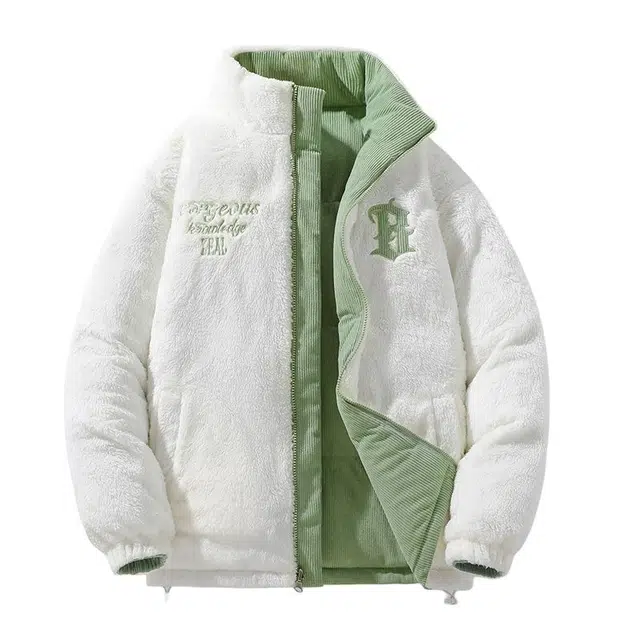 棉基因 冬季双面穿灯芯绒优质保暖日系简约潮流美式高街工装风青少年职场通勤学院棉服 男女同款