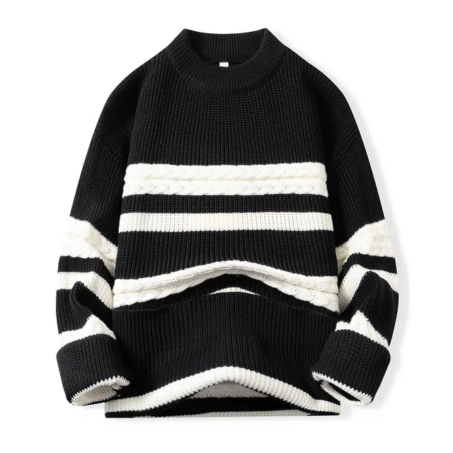 卡丹狄诺 秋冬季男士套头撞色上衣毛衣 男款