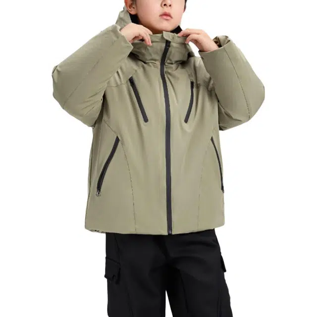 左西羽绒服 防水防污保暖防油防风户外风连帽 儿童款