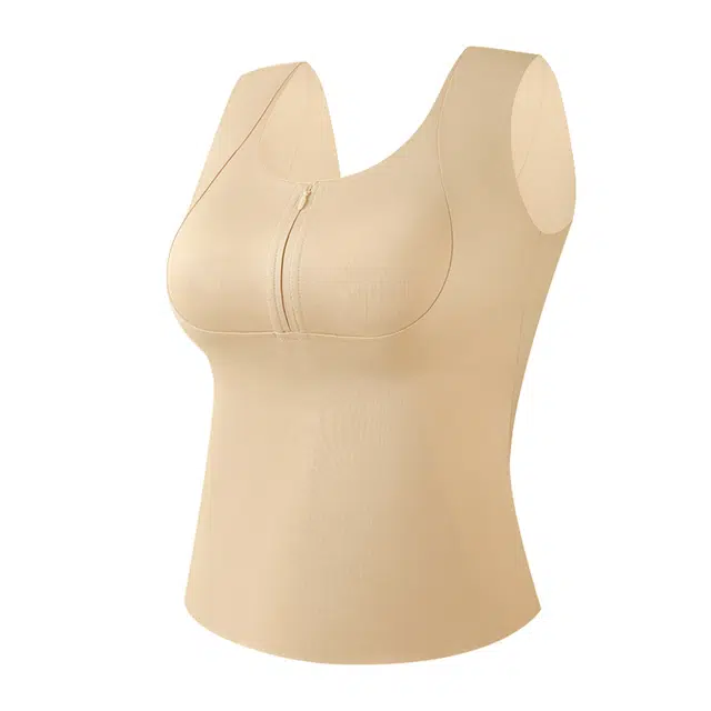 润微 润微一拉美三合一大胸显小显瘦带胸垫前拉链打底保暖塑形背心 女款